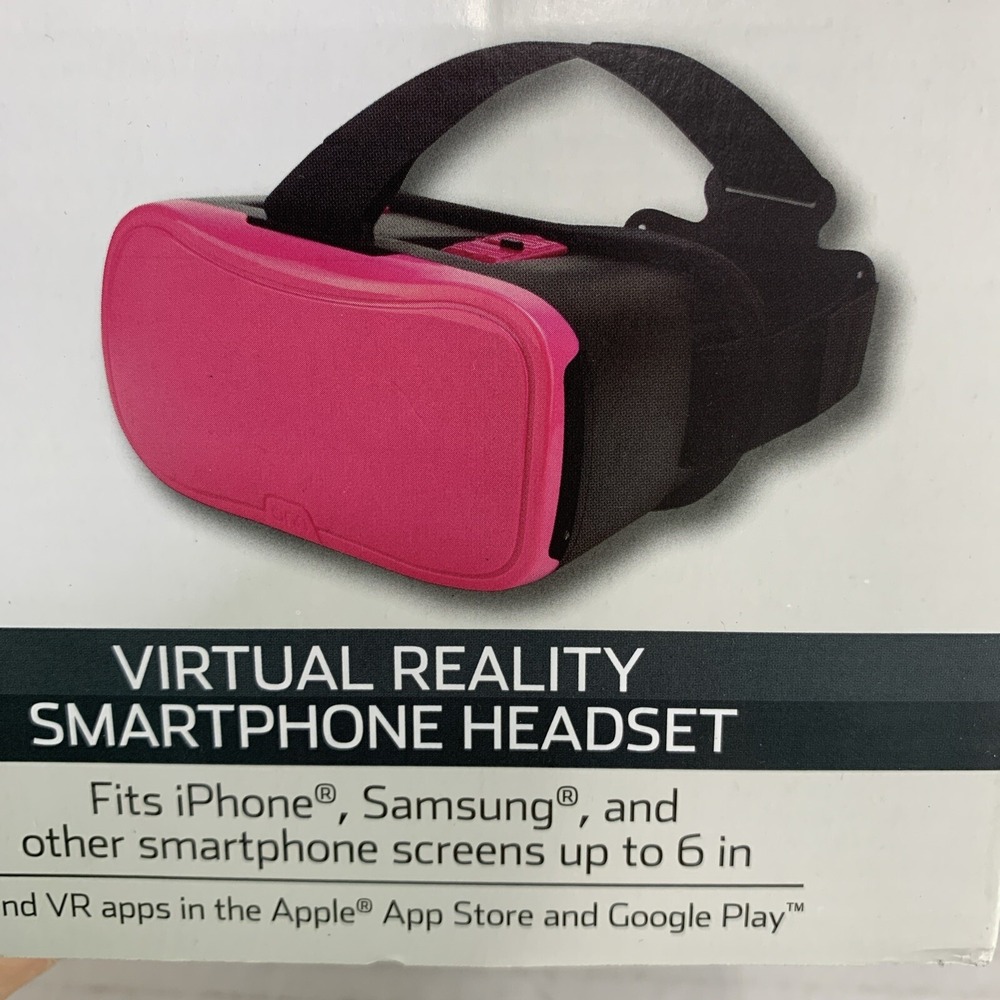 ONN Pink Virtual Reality Smartphone Headset Fits Phones w/Up to a 6" Screen